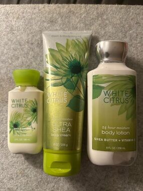 Bath & Body Works White Citrus Lotion & Body Cream Set - Green